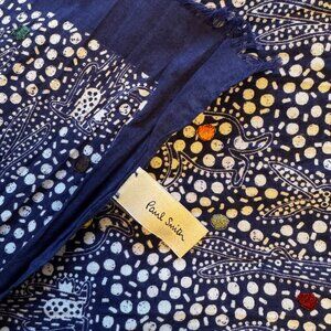 Paul Smith Navy Rabbit Print Cotton Scarf – Playful & Chic!